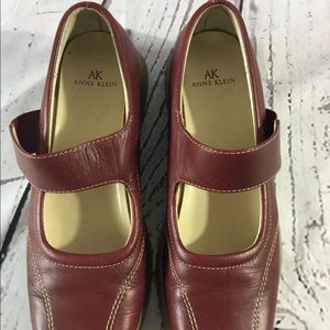 Anne Klein Dark Red Mary Jane Slide On Shoes